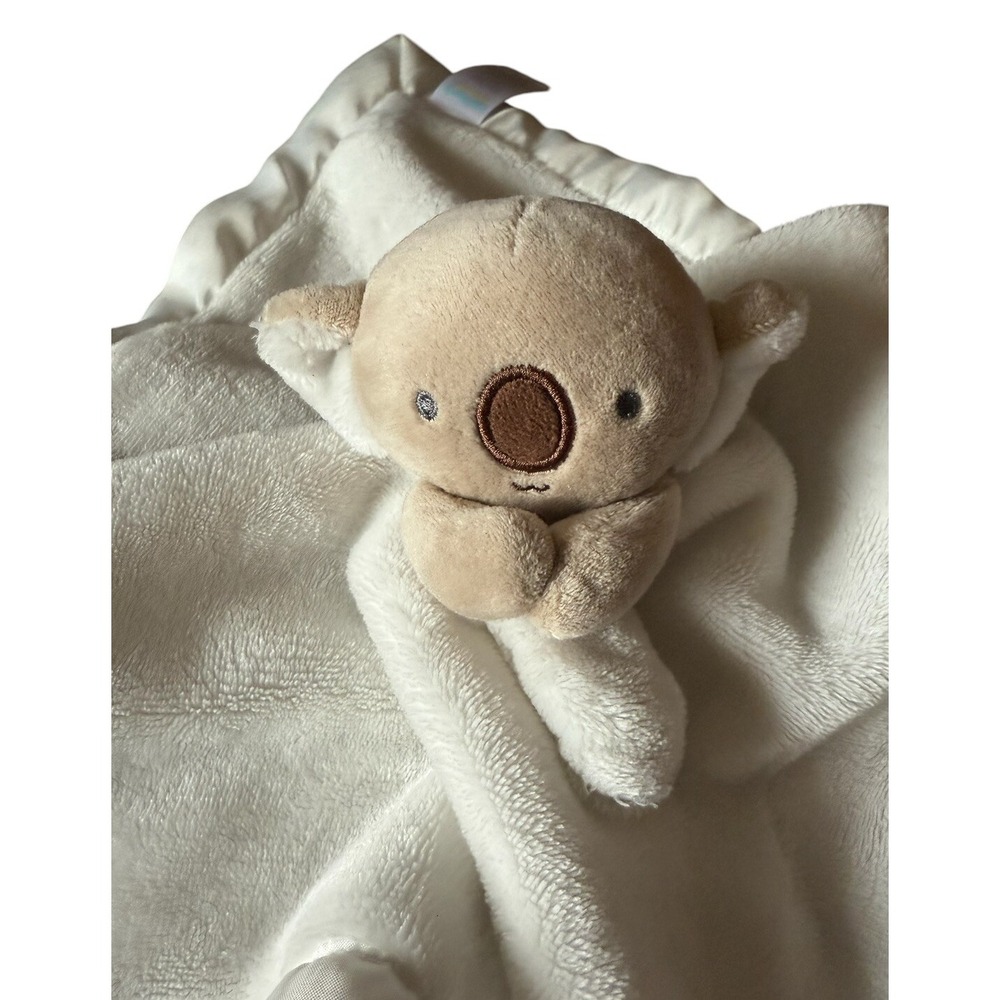 Carter's baby lovey off white brown bear 13 x 13 fleece satin trim & back - Picture 6 of 8